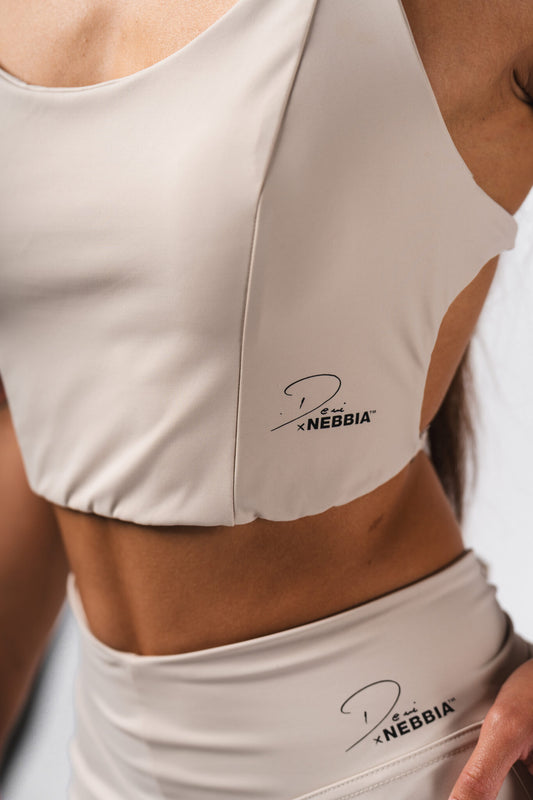 NEBBIA Deni x NEBBIA Crop top palaidinė, Smėlio