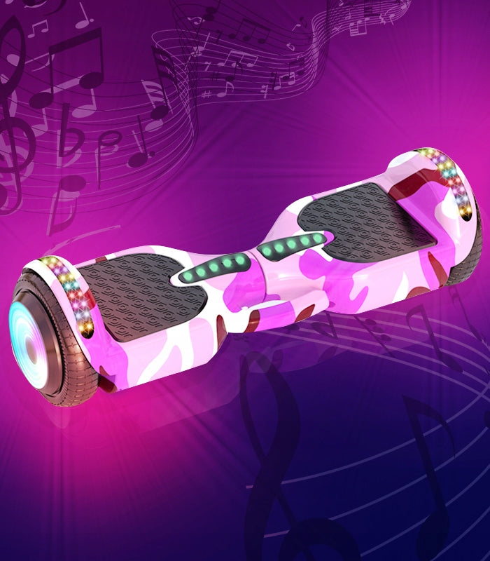 Camo rožinis riedis - elektrinė riedlentė su bluetooth ir LED
