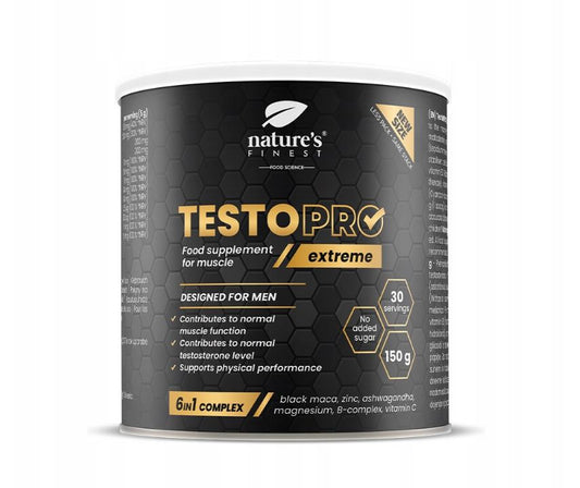 „Nature's Finest TestoPRO“ Testosterono skatinimui – Cinkas, maka, B2, B6, B12 – 150 g