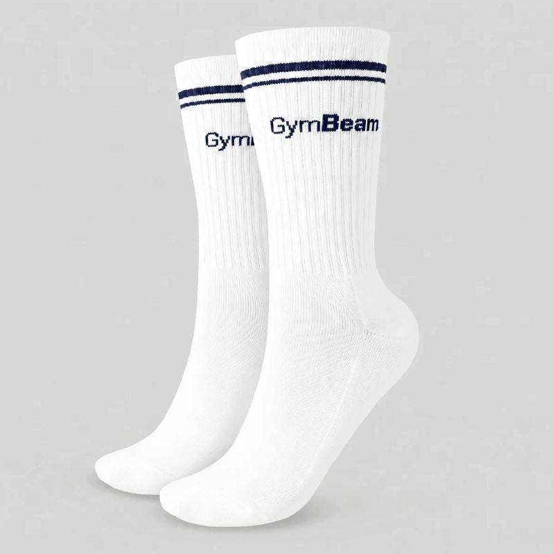 Baltos „GymBeam“ pusilgės („Crew“) kojinės - 1 pora
