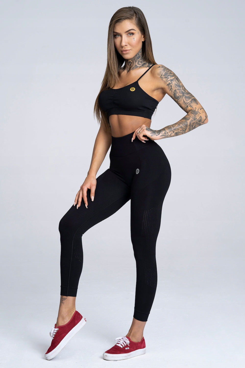 Juodos Gym Glamour Seamless tamprės
