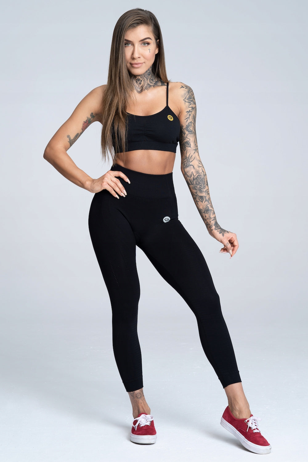 Juodos Gym Glamour Seamless tamprės
