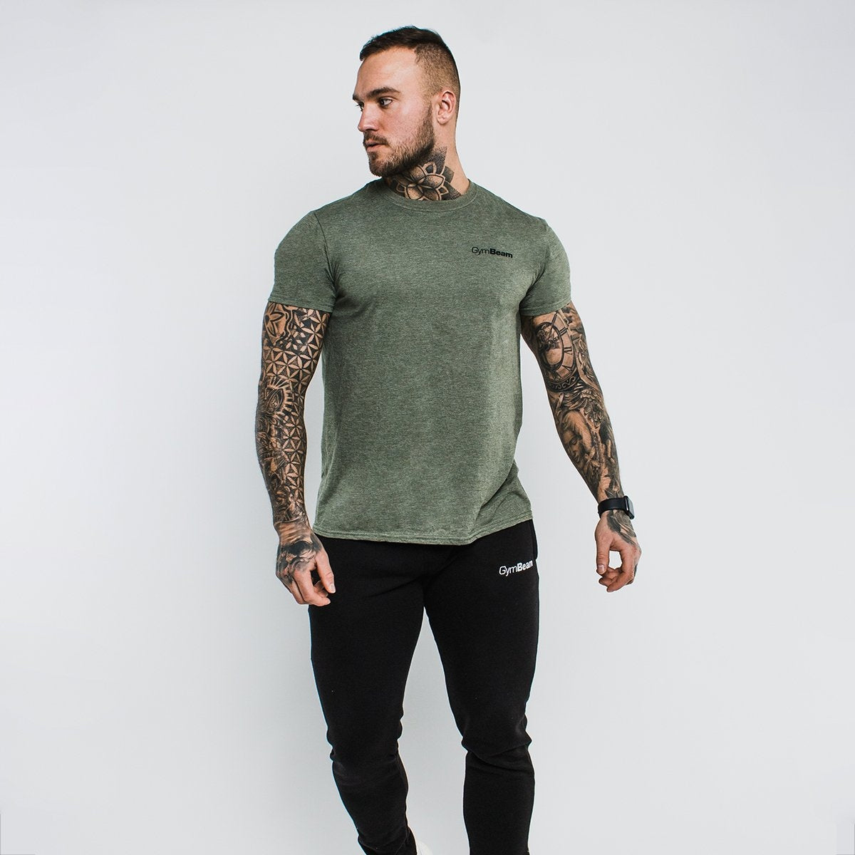 Gymbeam Basic Heather Military vyriški marškinėliai