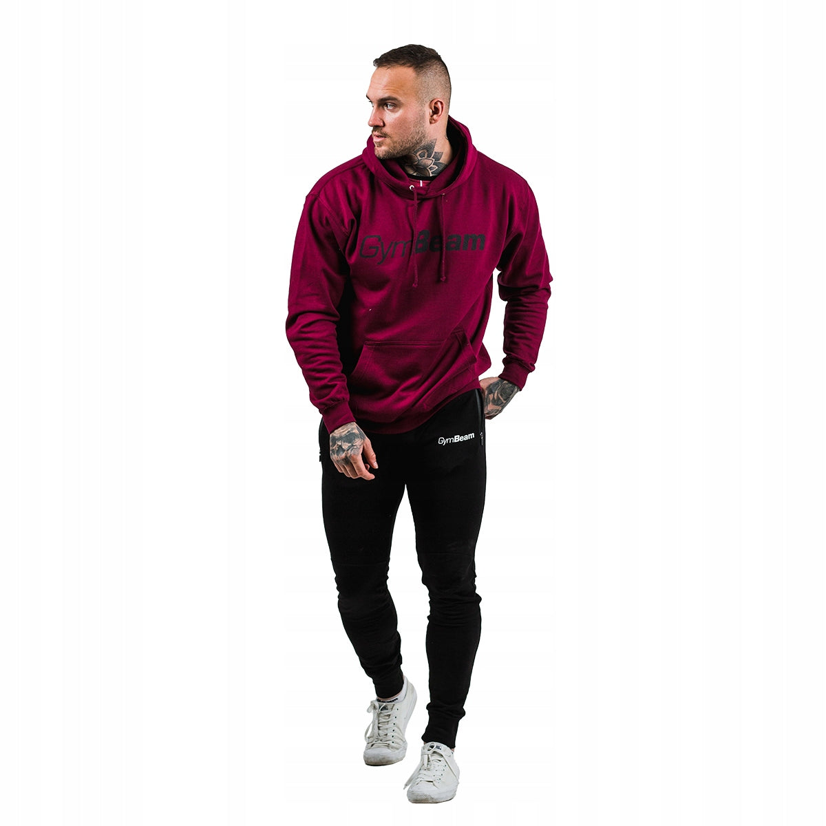 GymBeam Pro Hoodie bliuzonas Burgundy