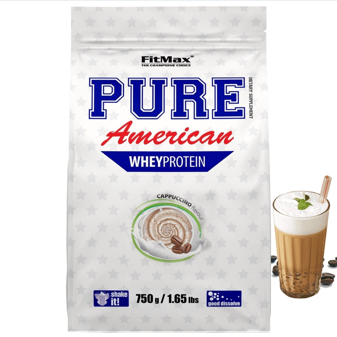 Baltymų koncentratas - WPC FitMax Pure American 750 g, Kapučino Skonio