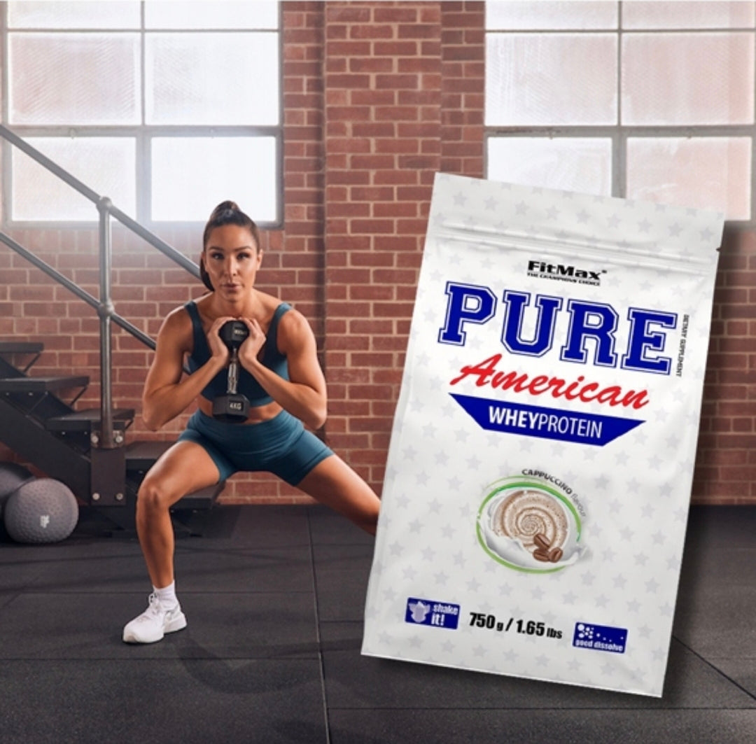 Baltymų koncentratas - WPC FitMax Pure American 750 g, Kapučino Skonio