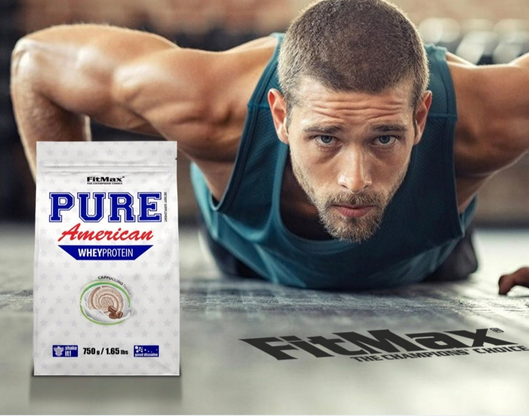 Baltymų koncentratas - WPC FitMax Pure American 750 g, Kapučino Skonio