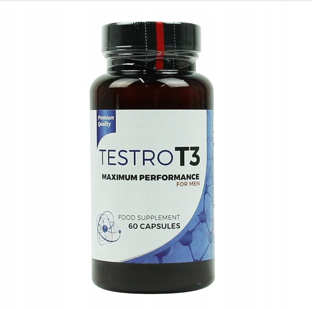 Maisto papildas vyrų seksualiniam gyvenimui TESTRO T3 Sexual Performance 60 kaps