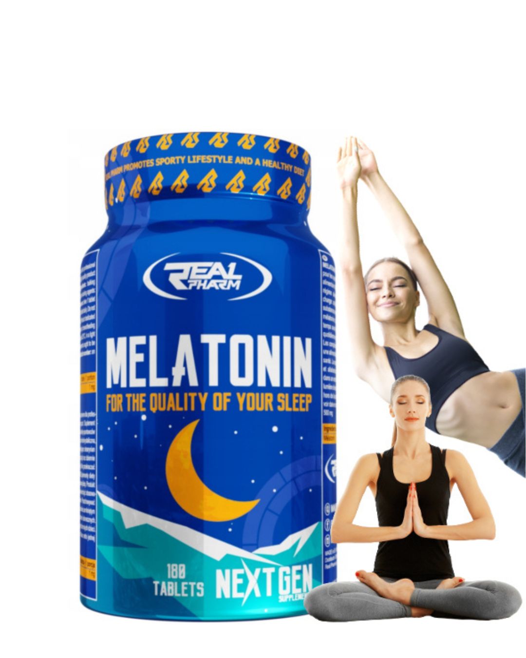 Real Pharm Melatonin Melatoninas geresniam miegui, ramybei, atsipalaidavimui. 180 tab.