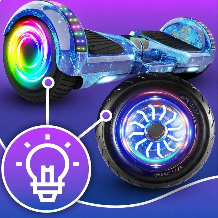 Retoo LED šviečiantis ir grojantis elektrinis riedis 10"