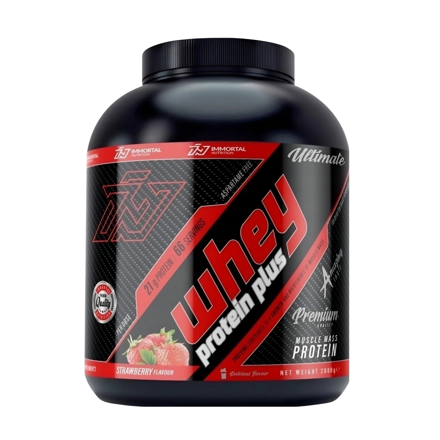 Immortal Nutrition Whey baltymai 2000g Braškių