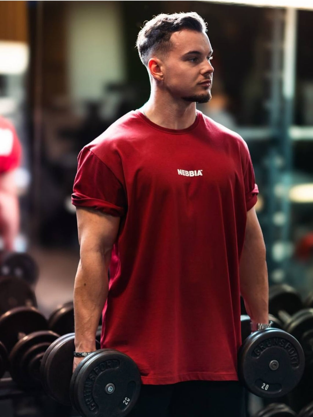 Nebbia Essentials Unisex Oversize Marškinėliai, Raudoni