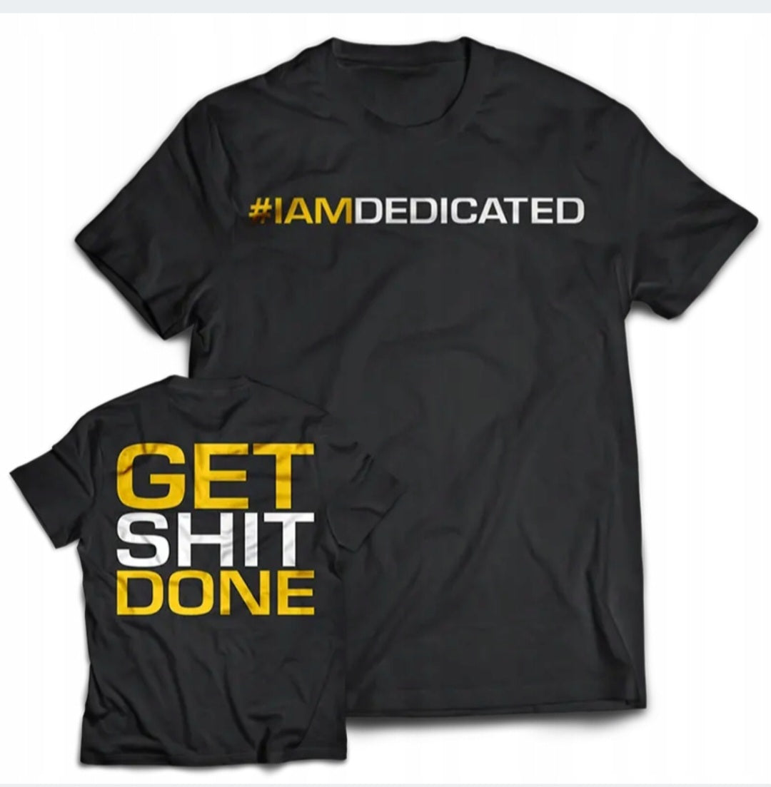 Dedicated Juodi vyriški marškinėliai GET SHIT DONE