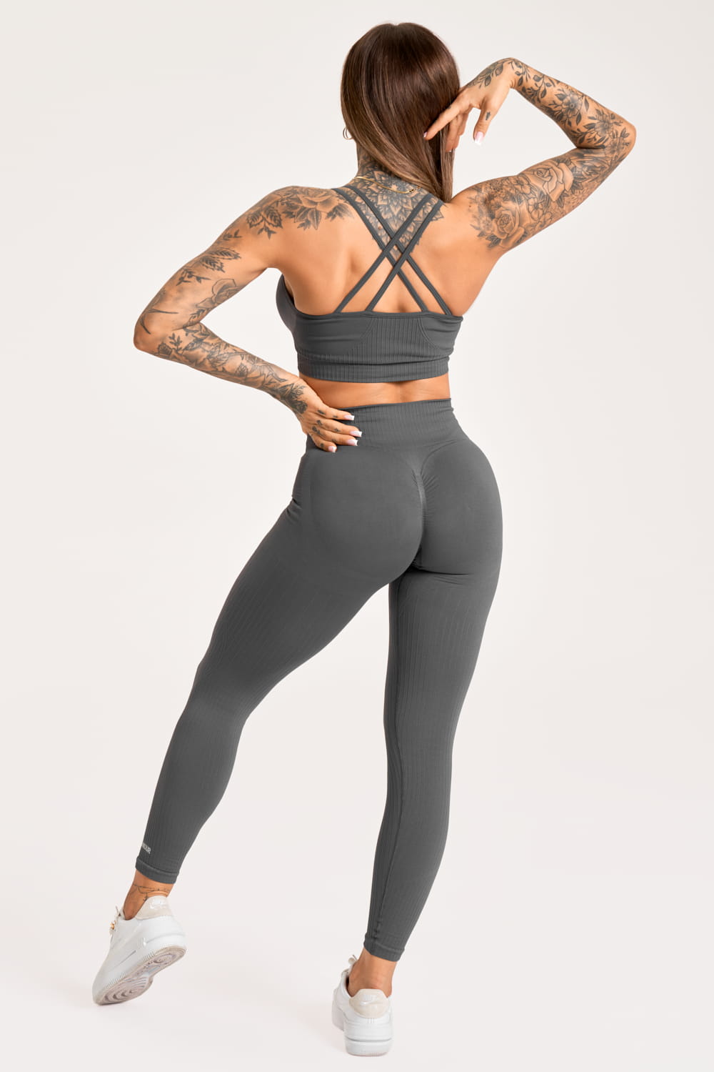 Gym Glamour Dark Silver PUSH UP tamprės