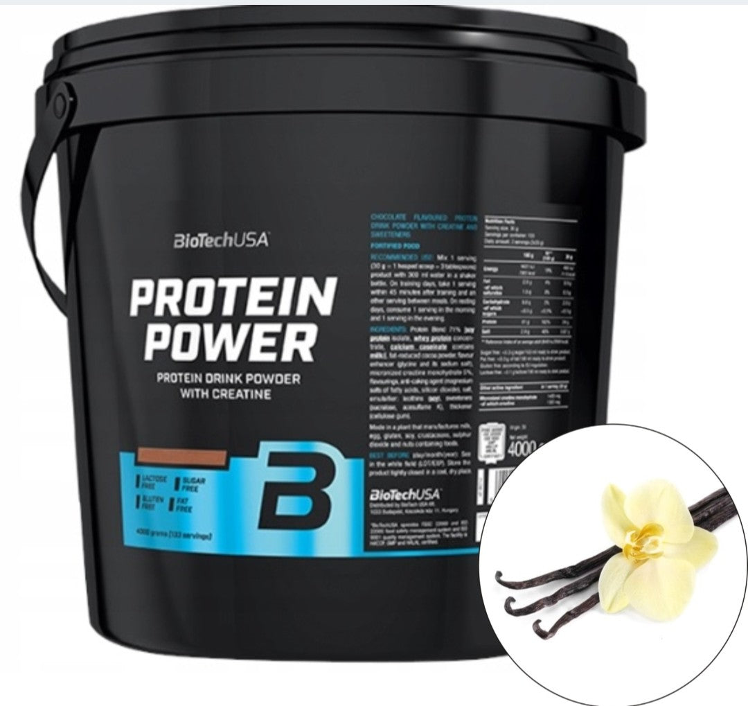 BiotechUSA PROTEIN POWER Baltymai 4000g Vanilės