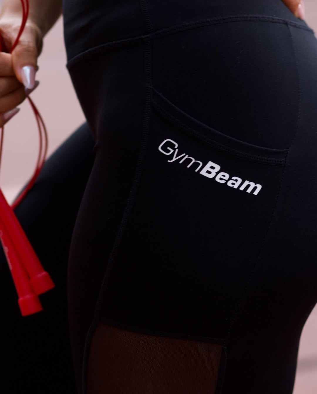 GymBeam Mesh Panel juodos moteriškos tamprės
