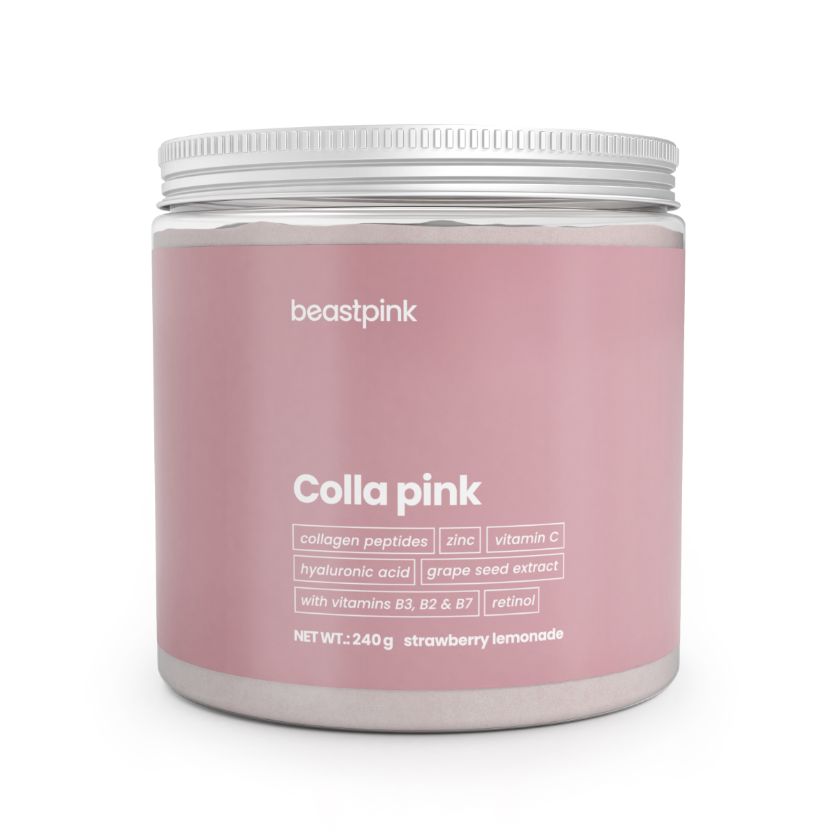 Kolagenas BeastPink Colla pink 240g, Braškių Limonado
