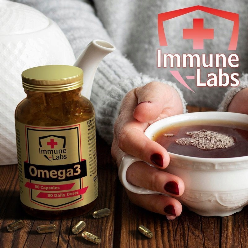 Immune-Labs Omega žuvų taukai 3, 90 kaps.