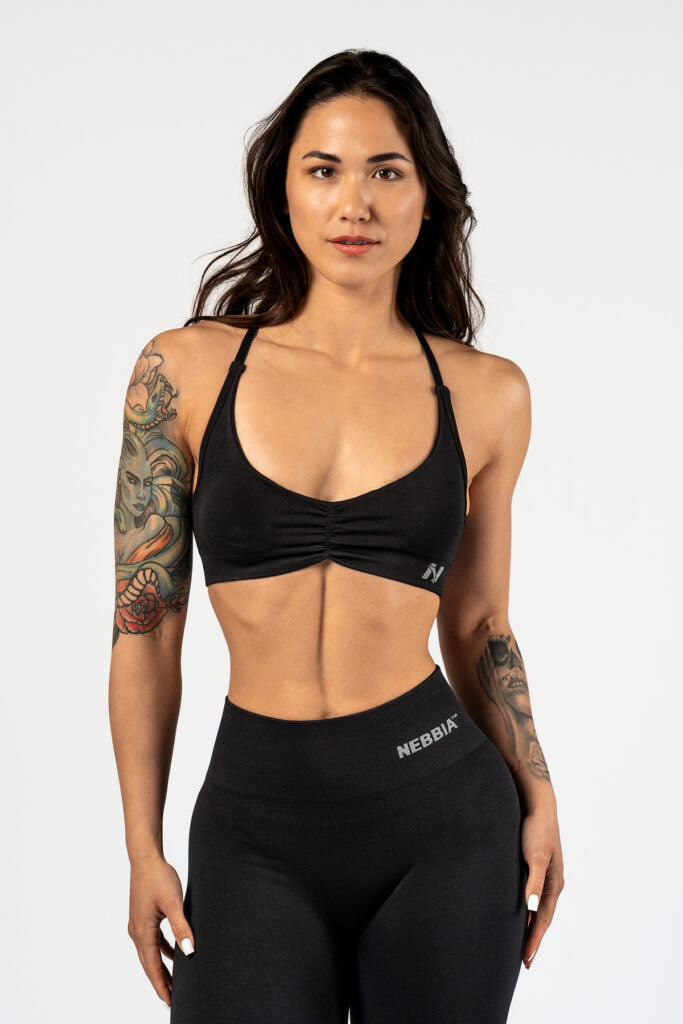 NEBBIA Medium-Support  TOTALLY SEAMLESS Sportinė Liemenėlė / Braletė, Juoda
