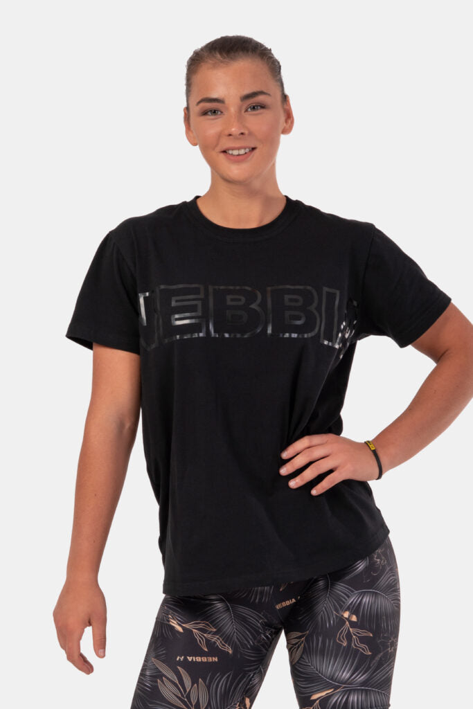 NEBBIA Invisible Logo marškinėliai, juodi
