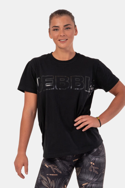 NEBBIA Invisible Logo marškinėliai, juodi