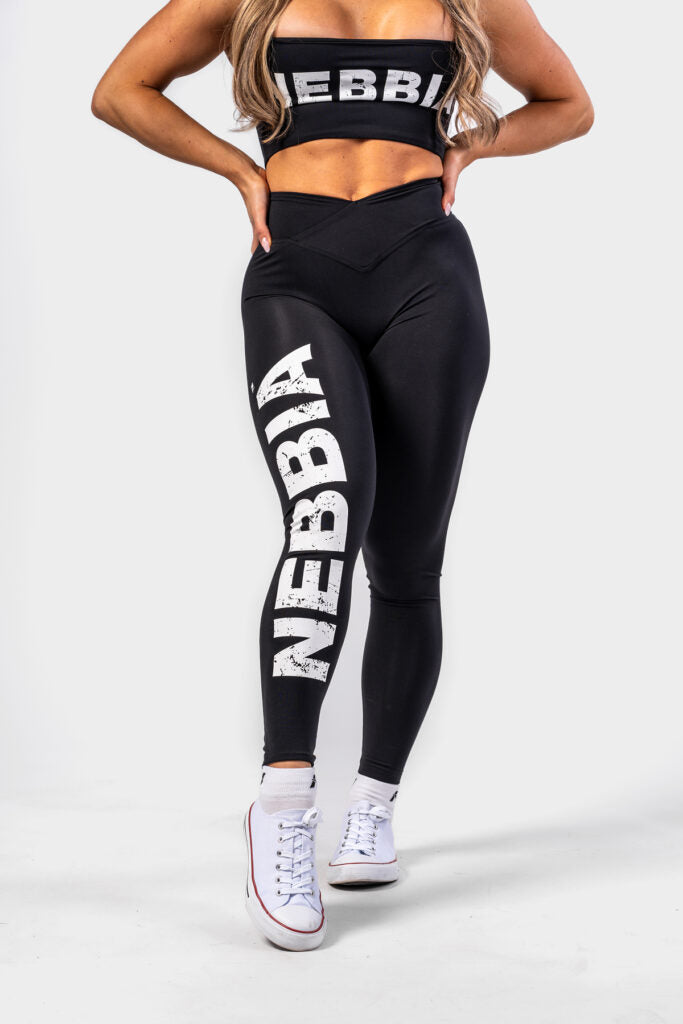 NEBBIA GLUTE CHECK Black Tamprės auštu liemeniu, Juodos 