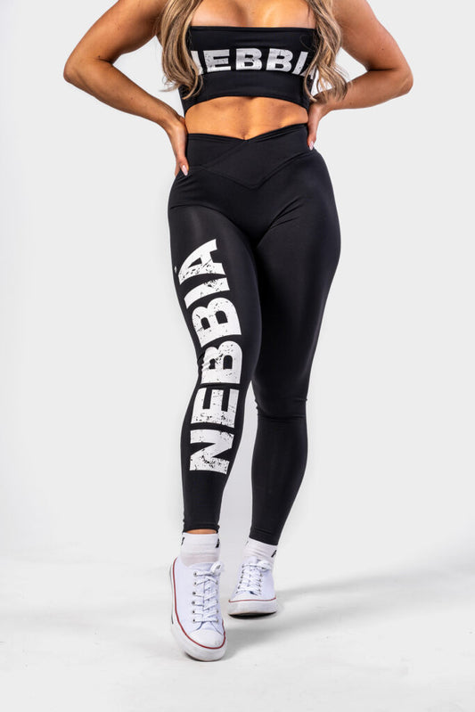 NEBBIA GLUTE CHECK Black Tamprės auštu liemeniu, Juodos 