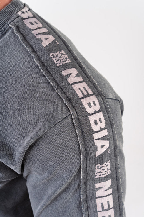 NEBBIA Washed Oversized GOLDEN AGE marškinėliai, Juodi