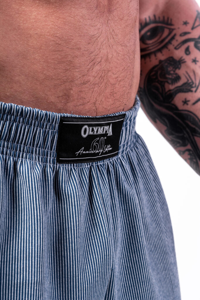NEBBIA Oversized SIGNATURE OLYMPIA laisvos kelnės, melsvos