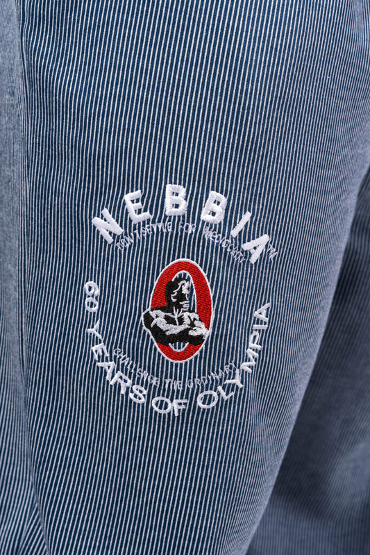 NEBBIA Oversized SIGNATURE OLYMPIA laisvos kelnės, melsvos