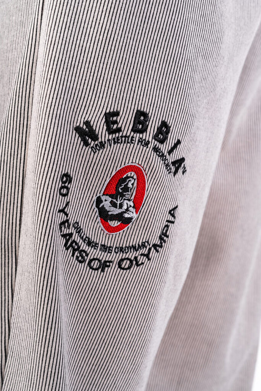 NEBBIA Oversized SIGNATURE OLYMPIA laisvos kelnės, šviesiai pilkos