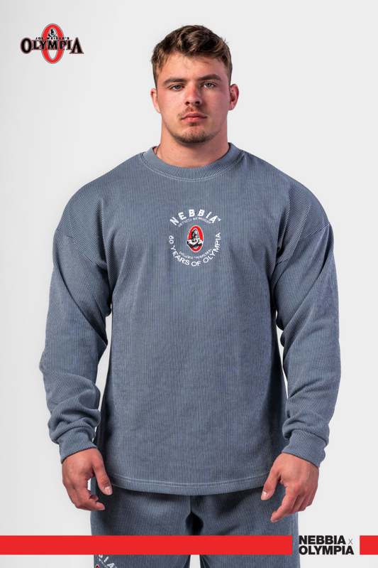 NEBBIA Oversized SIGNATURE OLYMPIA džemperis, melsvas