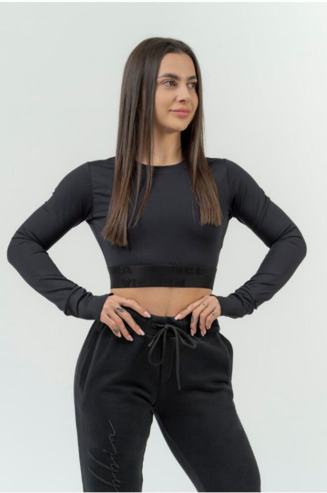 NEBBIA INTENSE Perform Black Crop Top Palaidinė