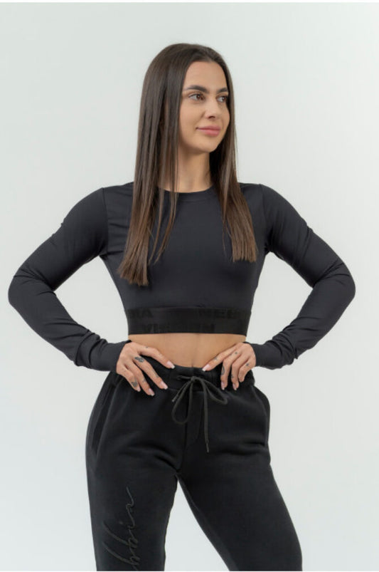 NEBBIA INTENSE Perform Black Crop Top Palaidinė