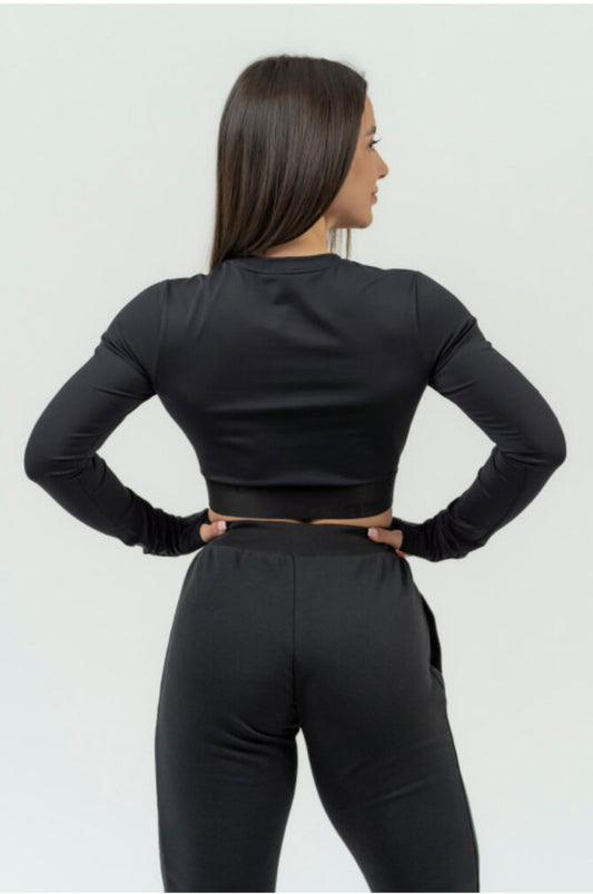NEBBIA INTENSE Perform Black Crop Top Palaidinė