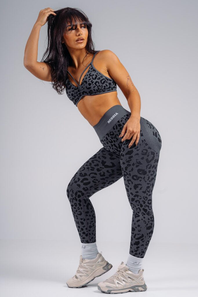 NEBBIA Animal Primal Formuojančios Push Up Tamprės , juodos