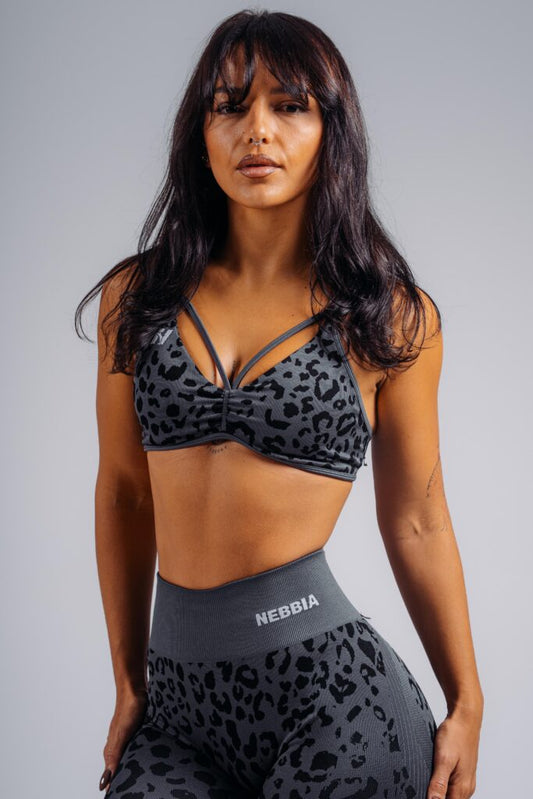 NEBBIA Leopard Prime Sportinė Liemenėlė / Braletė, Juoda