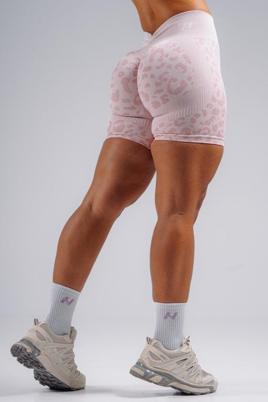 NEBBIA Leopard Primal Formuojantys Push Up šortai, Rožiniai