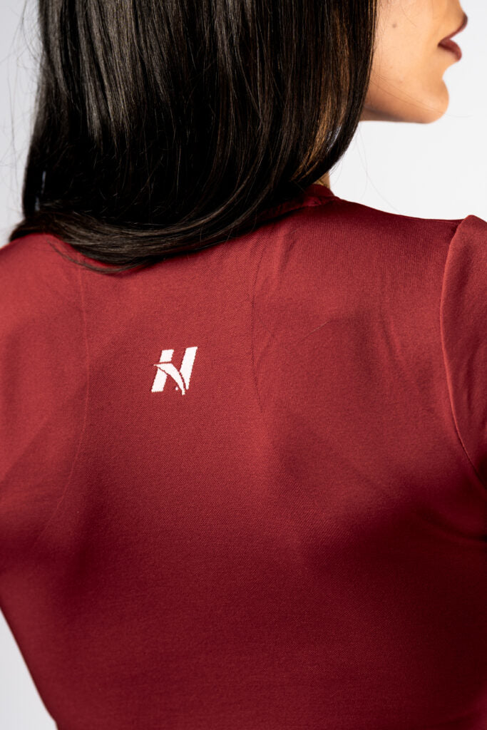 NEBBIA Top POWER Crop Top Palaidinė trumpomis rankovėmis, Raudona