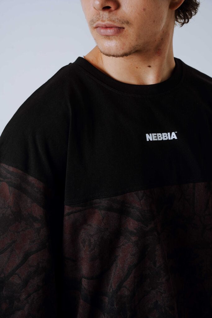 NEBBIA Oversized Tee POWER 89 marškinėliai, tamsiai rudi camo