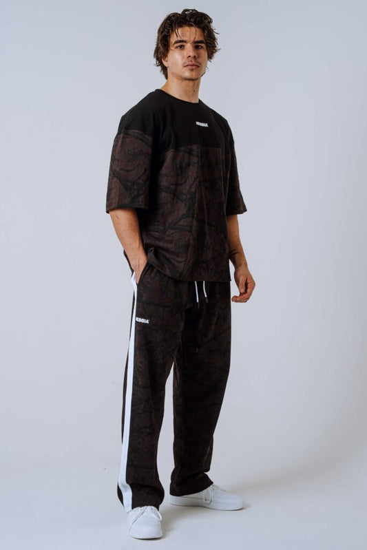 NEBBIA Oversized Tee POWER 89 marškinėliai, tamsiai rudi camo