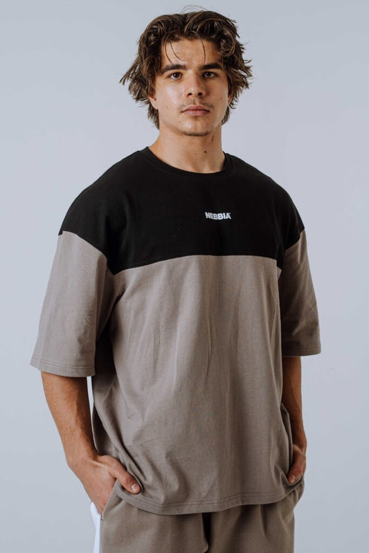 NEBBIA Oversized Tee POWER  marškinėliai, šviesiai rudi
