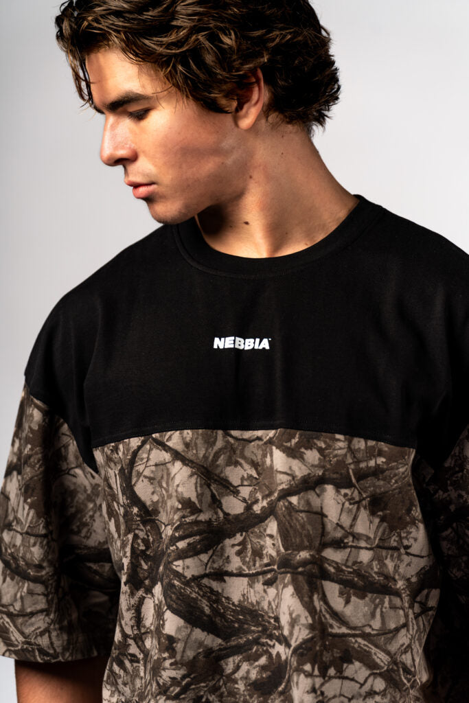 NEBBIA Oversized Tee POWER 89 marškinėliai, šviesiai rudi camo