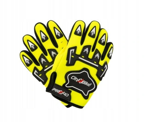 Cross motokroso BMX dviračių ir keturračių pirštinės vaikams, geltonos