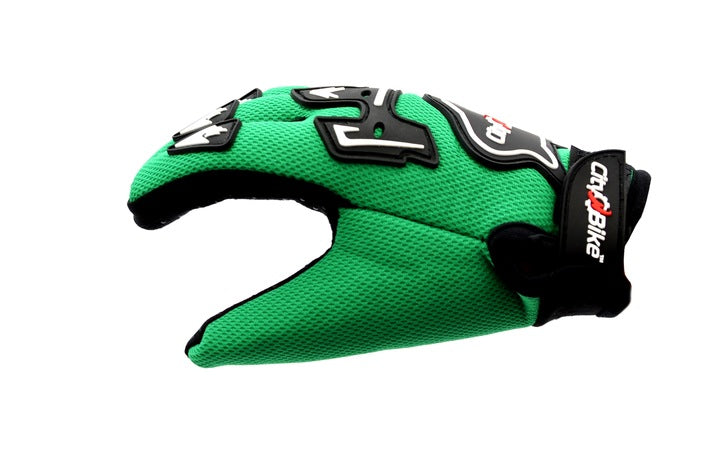 Cross motokroso BMX dviračių ir keturračių pirštinės vaikams, žalios