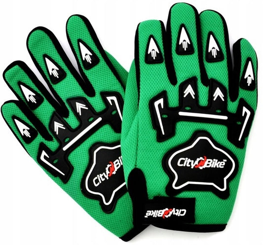 Cross motokroso BMX dviračių ir keturračių pirštinės vaikams, žalios