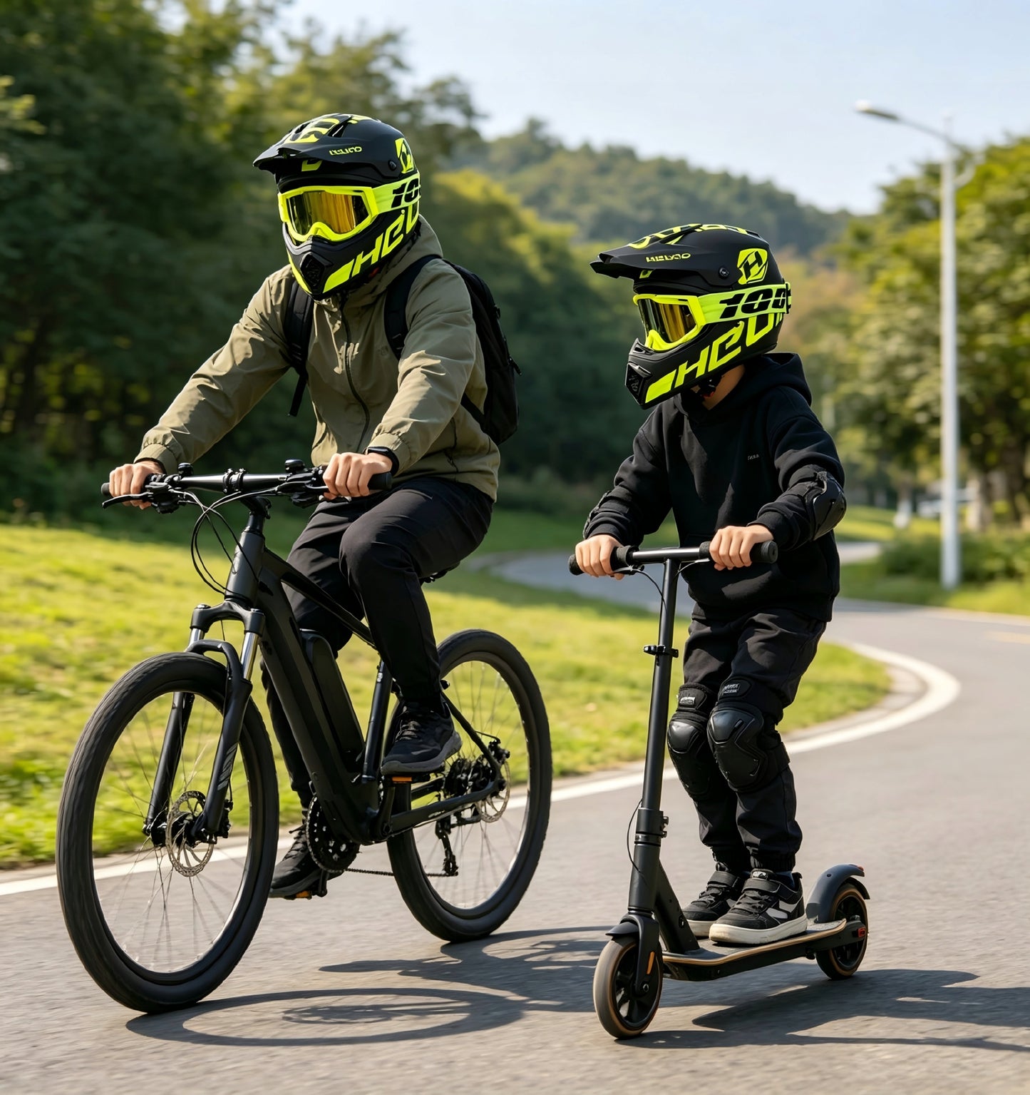 Vaikiškas Dviračių, BMX, Enduro, motokroso šalmas + akiniai
