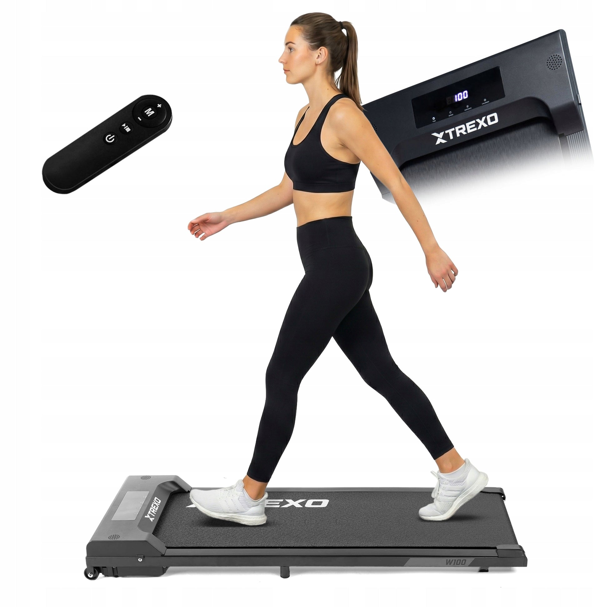 Elektrinis bėgimo / ėjimo takelis TREXO Walking Pad W100 juodas