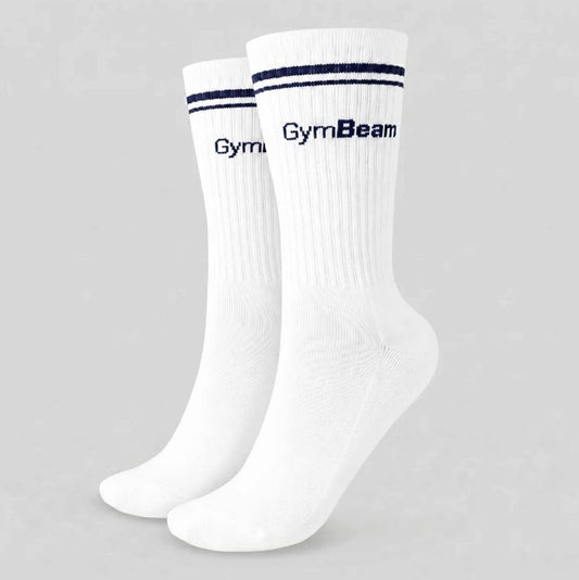 Baltos „GymBeam“ pusilgės („Crew“) kojinės - 1 pora