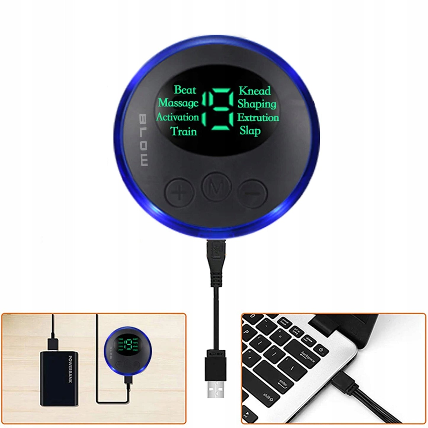 Mikrosrovių mini EMS raumenų masažuoklis